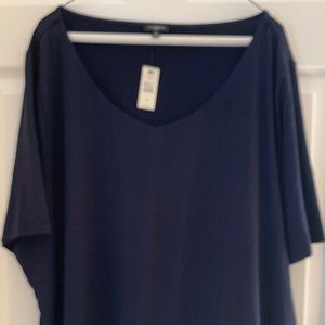 NWT Talbots,Plus 3X Navy, V-Neck, Short Sleeve Tee